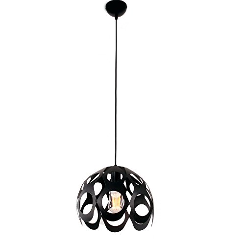 Best Buy Unitary Brand Modern Black Metal Single Pendant Light with 1 E26 Bulb Socket 60W Painted Finish