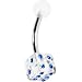 Clear Acrylic Blue Gem Dice Belly Ring