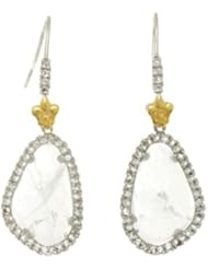 Phillip Gavriel Sterling Silver and 18k Yellow Gold Briollette Aquamarine Rock Candy Earrings