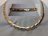 Contemporary Gold and Silver Necklace/BraceletSet