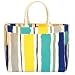 Rock, Flower, Paper Summer Stripe Blue Canvas Carry All Tote