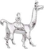 Llama Charm, 14K White Gold