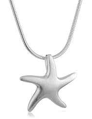 VINANI brand Germany 925 Sterling Silver Women Pendant Starfish matte with Snake Chain Necklace ASD-S