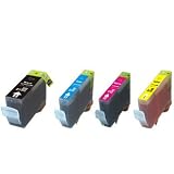 4-Pack Non-OEM Ink w/ Chip Compatible for Canon PGI-5BK CLI-8 Pixma iP3300 iP3500 MP510 MX700