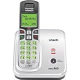 Vtech DECT 6.0 White/Black Expandable Cordless Phone with Caller ID and Handset Speakerphone (CS6219)