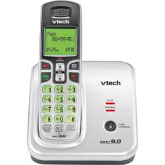 Vtech DECT 6.0 White/Black Expandable Cordless Phone with Caller ID and Handset Speakerphone (CS6219)