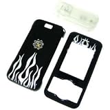 For LG VX-8550 Chocolate Case Black and Silver Fire Flame Cover Belt CLIP