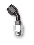 Russell by Edelbrock 610093 Black/Silver -6 AN 45 Degree Full Flow Hose End