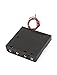 Two-Wires Black Plastic Battery Holder for 4 x 1.5V AA Size Batteries