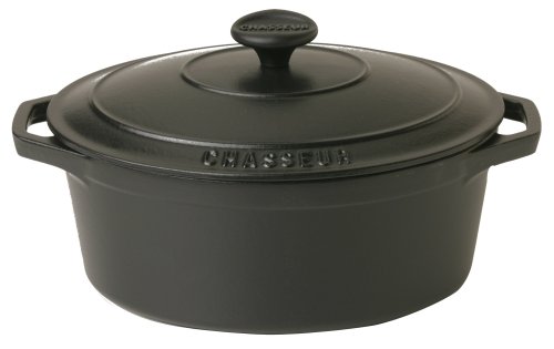 CHASSEUR オーバルキャセロール 25cm ブラック CH37325BK