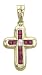 14K Yellow Gold Ruby and Diamond Cross Pendant