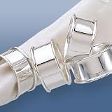 ROUND NAPKIN RINGS - SET OF 4 ROUND SILVER PLATED NAPKIN RINGS