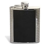 Silver and Black Travel Flask, 6 oz