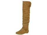 Reneeze STEPHANIE-3 Women's Soft Suede Upper Thigh-High Boots - Camel