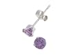 Sterling Silver 5mm Round CZ Fashion Birthstone Earring in 4 Prong Setting, February