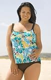 Liz Claiborne  Tropical Deco Floral Plus Size Tankini Swimsuit - Plus Size Swimsuit Plus Size Swimsuits
