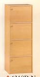 NEW 4 LEVEL WOODEN CABINET W, DOORS IN NATURAL FINISH