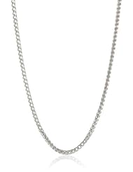 Italian 14k White Gold 1mm Diamond Cut Franco Chain Necklace