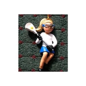 Lacrosse Ornament Present Topper (Hair Color=Brunette)