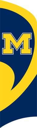 NCAA Michigan Wolverines Tall Team Flag W/Pole.