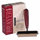 Soft, Natural Gum Rubber Brayer, 4"" wide #64
