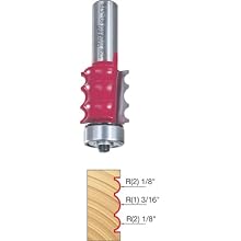 Freud 80-578 1/8 and 3/16-Inch Radius Triple Beading Router Bit with 1/2-Inch Shank