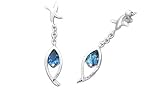 Pear Cut London Blue Topaz Dangling Earrings Sterling Silver