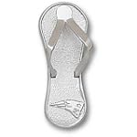 New England Patriots Sterling Silver Logo Flip Flop 1'' Pendant