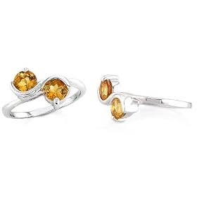 Buy Round Cut Citrine Ring Sterling Silver by Peora
