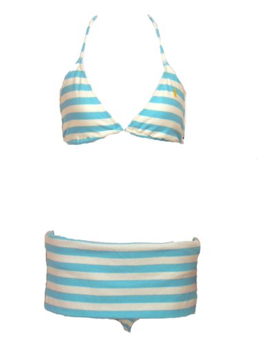 Juicy Couture Beach Terrycloth Blue-Striped Bikini XL