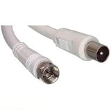 RG59/U 75 Ohm F Type Plug to Coax Male Satellite Coaxial Cable - 1.5 Metres