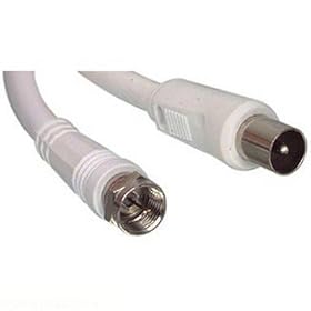 RG59/U 75 Ohm F Type Plug to Coax Male Satellite Coaxial Cable - 1.5 Metres