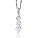 14K White Gold 1/2 ctw. Three-Stone Diamond Pendant with 18 Chain (G-H;SI1-SI2)