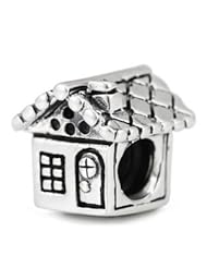 Genuine Ohm Beads (TM) Product. 925 Sterling Silver Gingerbread House European Bead Charm. 100% Satisfaction Guaranteed.