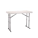  : Lifetime 22942 4-Foot Adjustable Folding Table, Almond