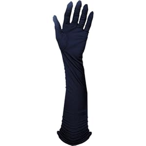 Gloves - Black Polyester Long 21in Halloween Costume Accessory