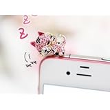Dust Plug-earphone Jack Accessories Pink Crystal Cat with Flexible Head/ Cell Charms / Dust Plug / Ear Jack for Iphone 4 4s / Ipad / Ipod Touch / Other 3.5mm Ear Jack(with Cutely Gift Box)