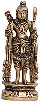 Hindu God Rama Brass Figurine 3 x 2 x 8 inches (mst090)