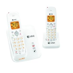 AT&T EL51209 DECT 6.0 Cordless Phone, White Grey, 2 Handsets by 