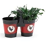 Country Rooster Double Planter For Plants And Home Decor