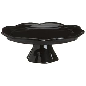 Rosanna Rococo Noir Black Large 12-Inch Cake Pedestal, Gift-boxed