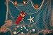 15 X 9 Fishing Net, Netting, Nautical Display, with Lobster, Starfish, Seashells, Rope and Floats