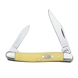 Case Cutlery 109 Case Pen Pocket Knife with Chrome Vanadium Blades, Yellow Synthetic