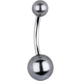 Grey Faux Pearl Belly Ring
