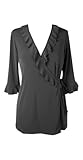 IMAGE OF Miraclesuit Ruffle Shirt Coverup - Black - Misses Size LG