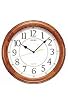 Seiko QXA129BLH Wall Clock Dark Brown Solid Oak Case - Decorative Wall Clocks