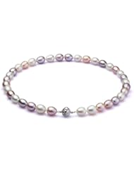 18" Multicolor Natural Freshwater Cultured 9.5-10mm Pearl Necklace