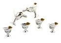 Silver plated martini glass and olive 007 cufflinks and shirt studs formal set with presentation box. Made in the U.S.A