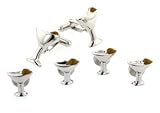 JJ Weston silver plated martini glass and olive 007 cufflinks and shirt studs formal set with presentation box. Made in the U.S.A