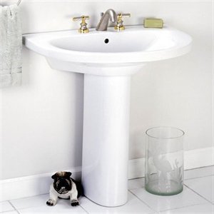 Barclay 3-678WH Jumeirah Pedestal Sink White